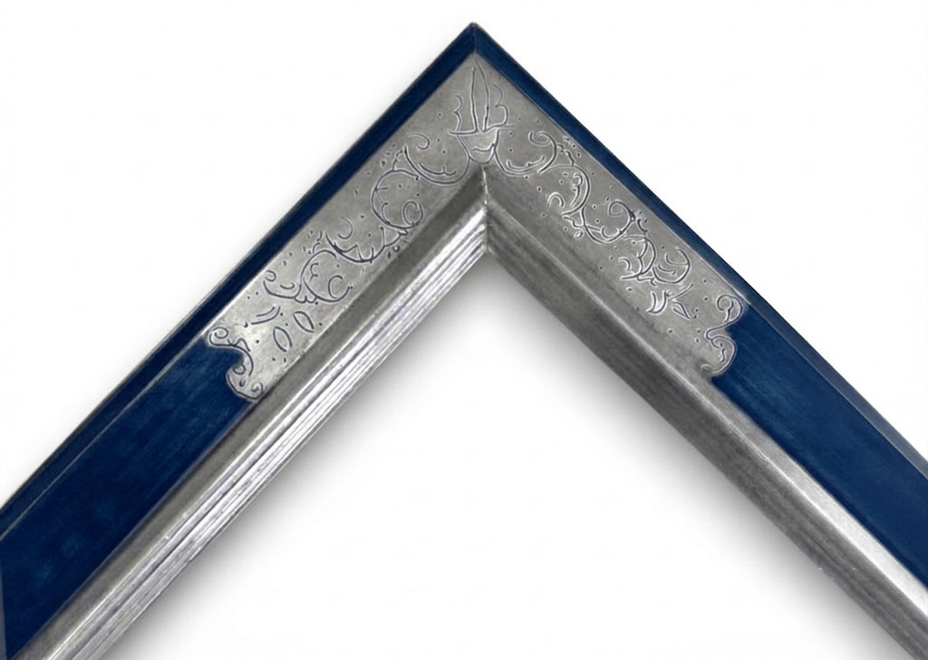 Minidanton Gravé argent bleu pierre