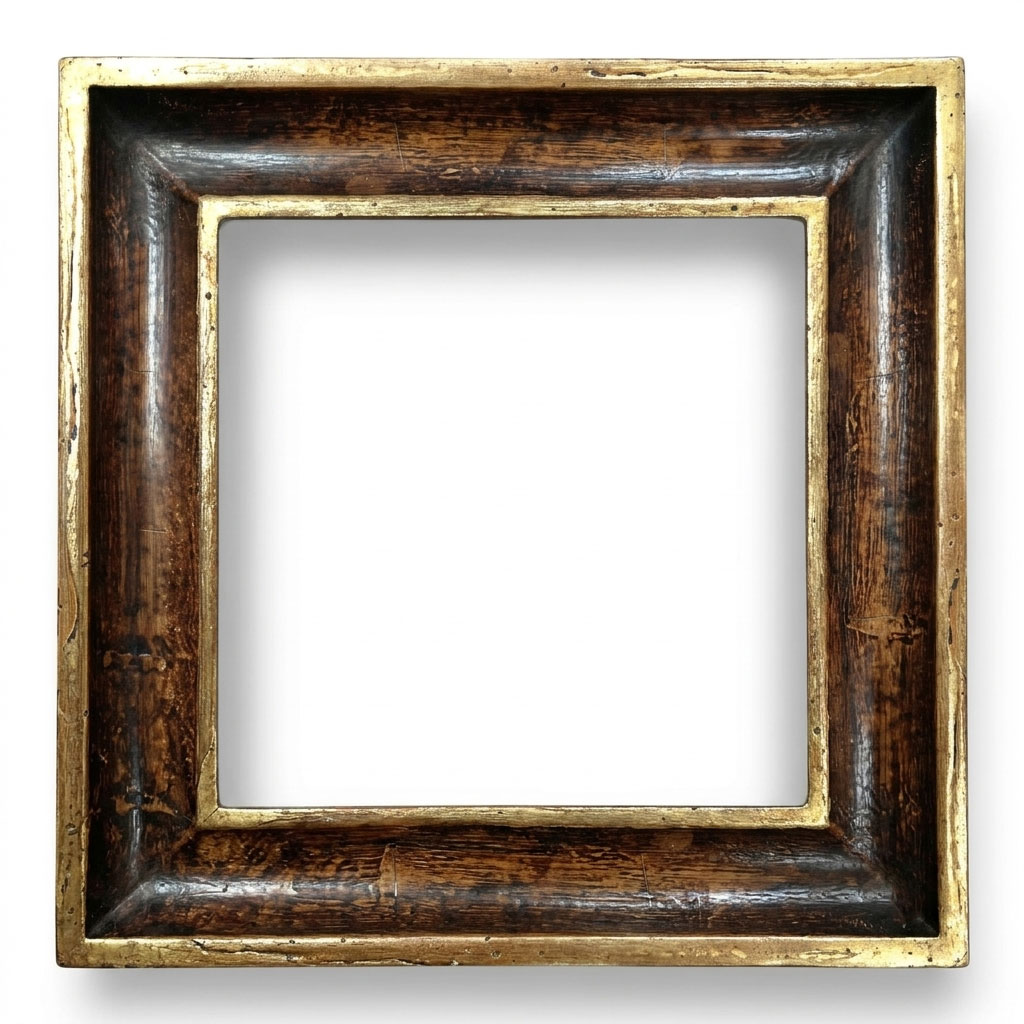 1930 Haute L : 55 mm / H : 45 mm Vieux bois filets or